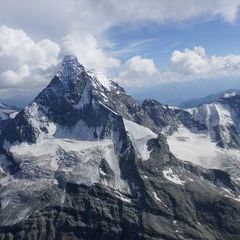 Flugwegposition um 15:02:17: Aufgenommen in der Nähe von Visp, Schweiz in 3779 Meter